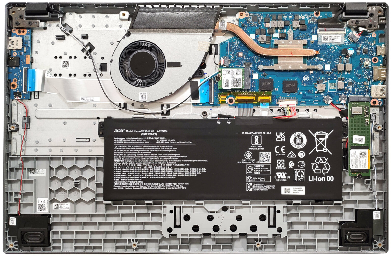 Internal Photo of Acer Aspire  A15-41M A317-55P A517-58M CPU Fan original (ACER A317-55P)
